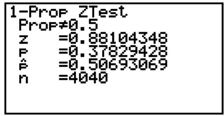 CASIO GRAPH 95 SD - - Test Z à 1 proportion - 2