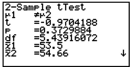 CASIO GRAPH 95 SD - Test t à 2 échantillons - 3