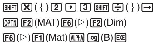 CASIO GRAPH 95 SD - Example 2 Définir une matrice de 2 lignes et de 3 colonnes pour la matrice B - 1