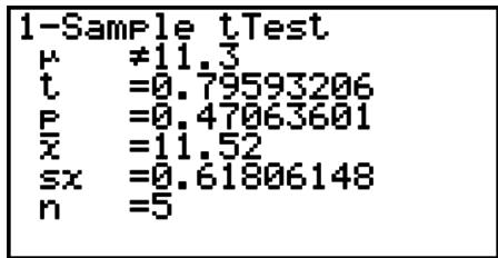 CASIO GRAPH 95 SD - - Test t à 1 échantillon - 3