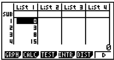 CASIO GRAPH 95 SD - ■ Introduction de calculs scientifiques dans une liste - 3