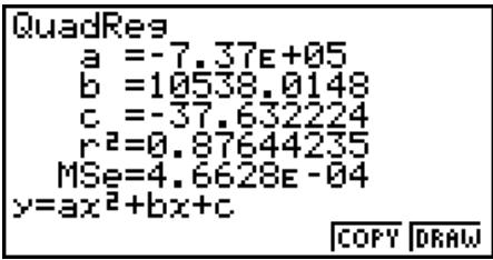 CASIO GRAPH 95 SD - To perform quadratic regression - 2