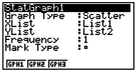 CASIO GRAPH 95 SD - - Pour afficher l'écran de réglages généraux de graphe - 1