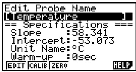 CASIO GRAPH 95 SD - - To recall the specifications of a Vernier sensor and configure custom probe settings - 2