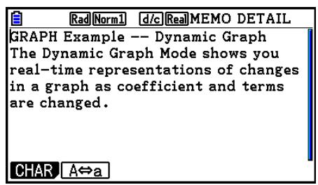 CASIO GRAPH COLOR FX-CG20 - Pour editor le texte d'un mémo existant - 2