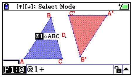 CASIO GRAPH COLOR FX-CG20 - Exemple : Pour calculer la somme des aires de deux triangles affichés, puis afficher l'expression et les résultats du calcul - 3