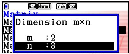 CASIO GRAPH COLOR FX-CG20 - Example Creer une matrice de 2 lignes × 3 colonnes dans la zone nommée Mat B - 6