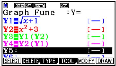 CASIO GRAPH COLOR FX-CG20 - - Pour creer une fonction composée - 1