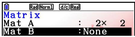 CASIO GRAPH COLOR FX-CG20 - Example Creer une matrice de 2 lignes × 3 colonnes dans la zone nommée Mat B - 5