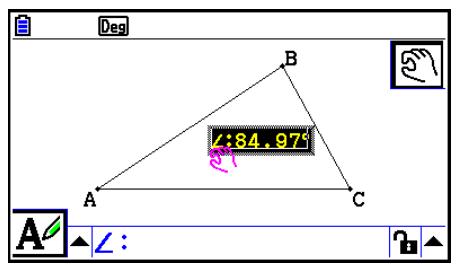 CASIO GRAPH COLOR FX-CG20 - Exemple : Pour coller la mesure d'un angle interne dans une image à l'écran - 5