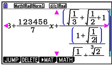CASIO GRAPH COLOR FX-CG20 - - Si le calcul est trop long pour s'afficher complètement dans la fenêtre d'affichage - 1