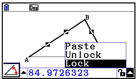 CASIO GRAPH COLOR FX-CG20 - Exemple : Pour coller la mesure d'un angle interne dans une image à l'écran - 3