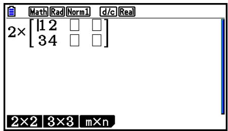 CASIO GRAPH COLOR FX-CG20 - - Pour affecter une matrice créé à l'aide de l'écriture naturelle à une mémoire matricière spécifiée - 4