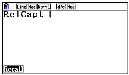 CASIO GRAPH COLOR FX-CG20 - - Pour rappeler une image d'écran de la mémoire d'écrans - 1