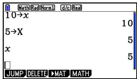 CASIO GRAPH COLOR FX-CG20 - Exemple 3 Affectez 10 à x , puis affectez 5 à X. Vérifiez ensuite la valeur affectée à x . - 2