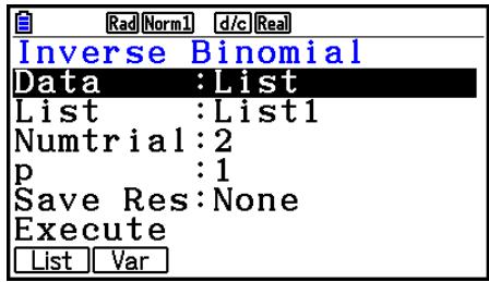 CASIO GRAPH COLOR FX-CG20 - Distribution binomialie cumulative inverse - 1