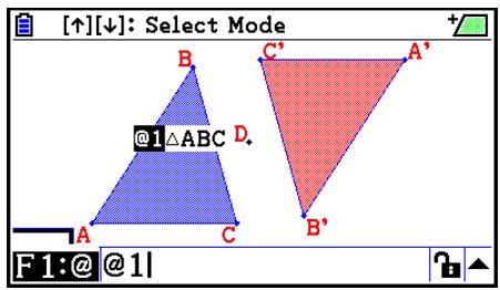 CASIO GRAPH COLOR FX-CG20 - Exemple : Pour calculer la somme des aires de deux triangles affichés, puis afficher l'expression et les résultats du calcul - 2