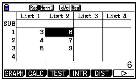 CASIO GRAPH COLOR FX-CG20 - - Pour saisir une série de valeurs simultanément - 5