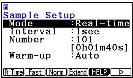 CASIO GRAPH COLOR FX-CG20 - - To configure Sample Setup settings - 1