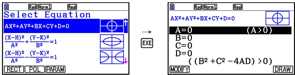 CASIO GRAPH COLOR FX-CG20 - Tracé du graphe d'une section conique - 1