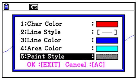 CASIO GRAPH COLOR FX-CG20 - - Pour spécifique la couleur et le type de ligne de tous les objets affichés - 2