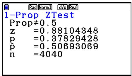 CASIO GRAPH COLOR FX-CG20 - - Test Z à 1 proportion - 2