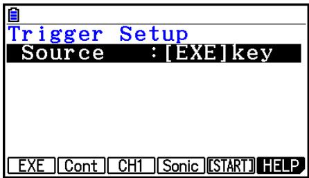 CASIO GRAPH COLOR FX-CG20 - - To configure Trigger Setup settings - 1