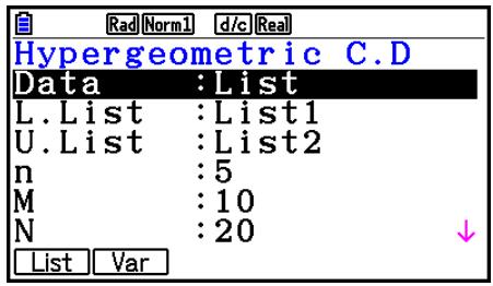 CASIO GRAPH COLOR FX-CG20 - Distribution hypergeometrique cumulative - 1