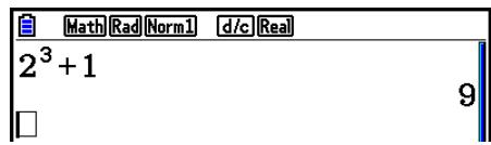 CASIO GRAPH COLOR FX-CG20 - Example 1 Pour saisir 2^3 + 1 - 10