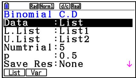 CASIO GRAPH COLOR FX-CG20 - Distribution binomialie cumulative - 1
