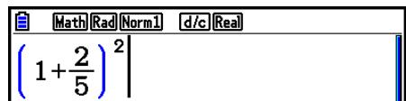 CASIO GRAPH COLOR FX-CG20 - Example 2 Pour saisir (1 + 25) - 12