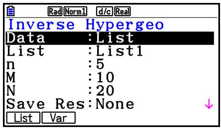 CASIO GRAPH COLOR FX-CG20 - - Distribution hypergéométrique cumulative inverse - 1