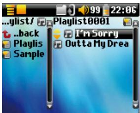 ARCHOS 105 - Options de menu des listes - 2