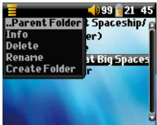 ARCHOS 105 - Menu contextuel d'un fichier - 1