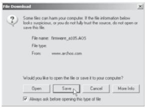 ARCHOS 105 - Télécharger le fichier firmware\_a105.AOS - 1