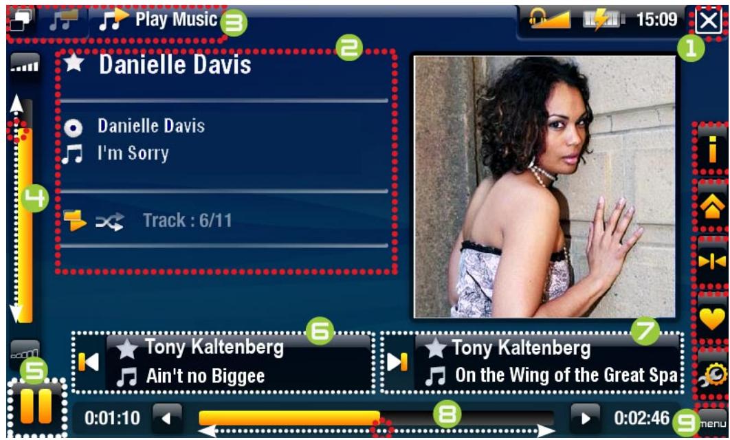ARCHOS 405/605/705 - ÉCRAN DE LECTURE DE MUSIQUE - 1