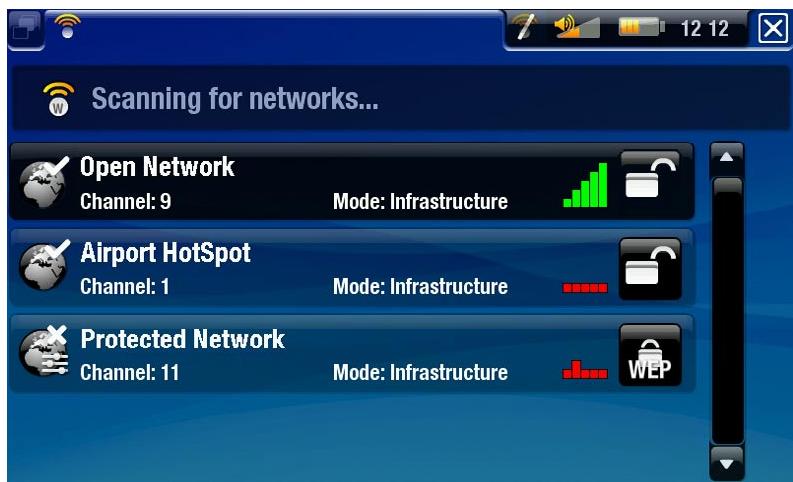 ARCHOS 405/605/705 - LISTE DES RÉSEaux DISPONIBLES - 1
