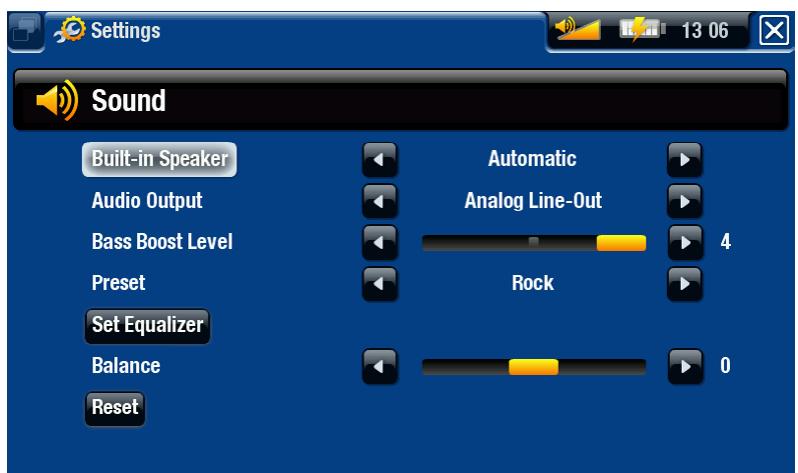 ARCHOS 405/605/705 - PARAMÉTRES "SOUND" [SON] - 1