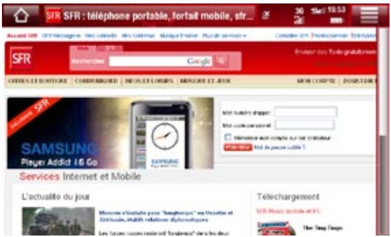 ARCHOS 3G+ DE SFR - UTILISER LE NAVIGATEUR INTERNET - 1