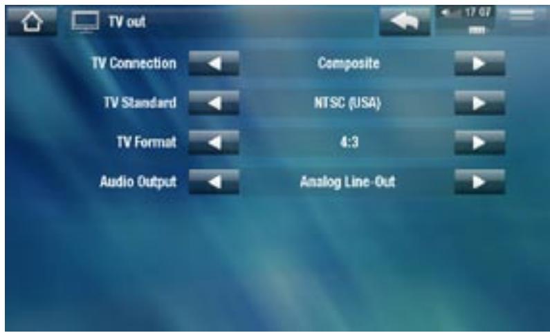 ARCHOS 5 - PARAMÉTRES TV OUT [SORTIE TV] - 1