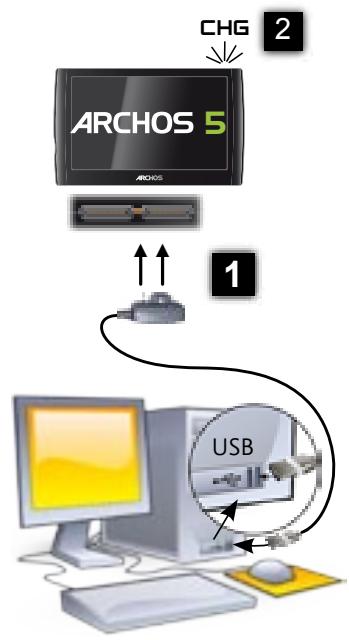 ARCHOS 5 - RECHARGER LA BATTERIE - 1