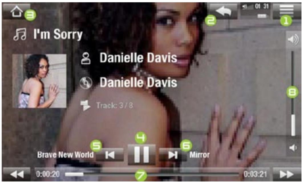 ARCHOS 5 - ÉCRAN DE LECTURE DE MUSIQUE - 1