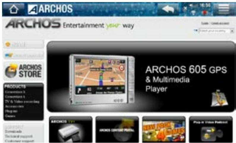 ARCHOS 5 - UTILISER LE NAVIGATEUR INTERNET - 1