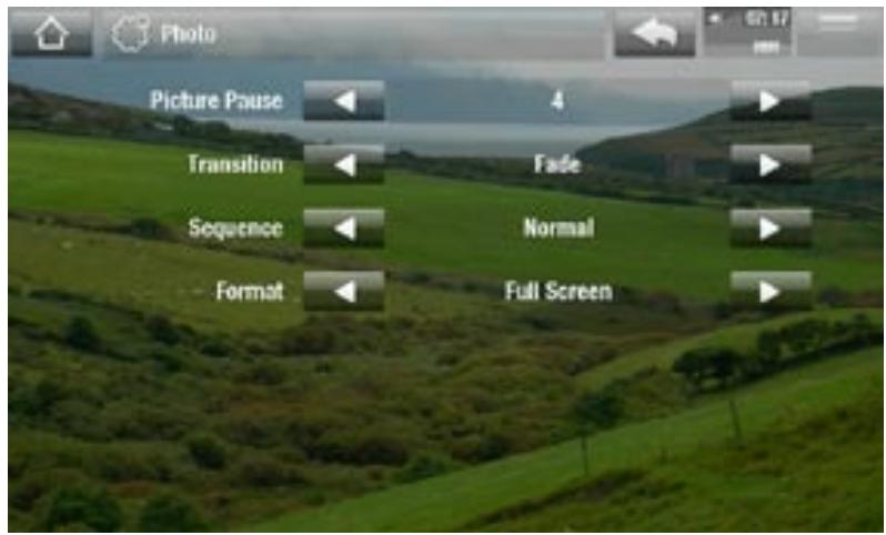 ARCHOS 5 - PARAMÉTRES DE LA VISIONNEUSE DE PHOTOS - 1