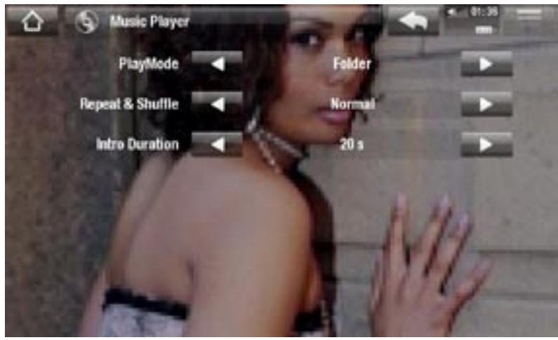 ARCHOS 5 - PARAMÉTRES DU LECTEUR AUDIO - 1