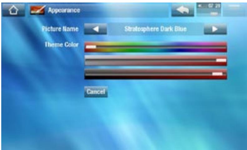 ARCHOS 5 - PARAMÉTRES APPEARANCE [APPEARENCE] - 1