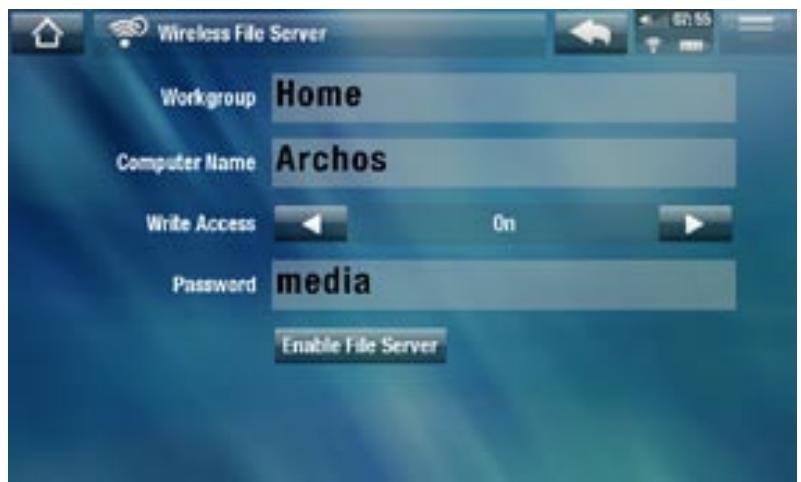 ARCHOS 5 - PARTAGE DE FICHIERS - 1