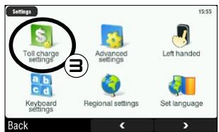 ARCHOS 605 GPS - AJUSTES DE PEAJES - 3