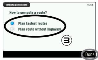 ARCHOS 605 GPS - PLANNING PREFERENCES - 3