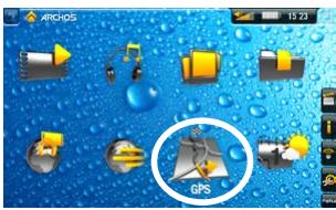 ARCHOS 605 GPS - AUFRUFEN DER GPS-ANWENDUNG - 1